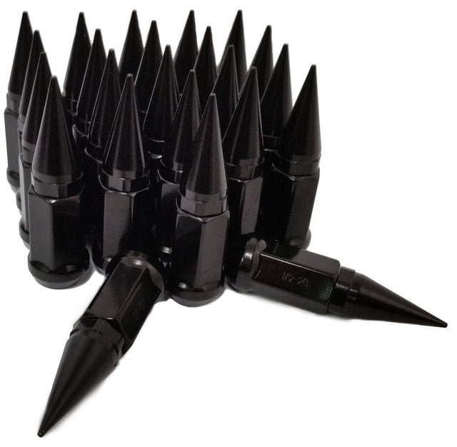 20 BLACK SPIKED EXTENDED LUG NUTS 1/2-20 SPIKE LUG NUTS - Set Group USA - 1