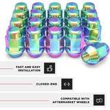 20 Neo Chrome Racing Lug Nuts | 12X1.5 | Acorn Bulge |Fits Most Jdm Honda Acura