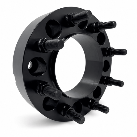 2x 8x170 Hub Centric Wheel Spacers | 2.5" Inch (63mm) | 14x1.5 Studs & Lug Nuts | 125mm Center Bore & Wheel Centering Lip | Forged 6061 T-6 Aerospace Grade Hard Anodized Aluminum - SET Group USA