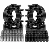4x Hub & Wheel Centric Spacers 8x180 Chevy Silverado & GMC Sierra 2500 3500 HD 2011 & Newer SRW, 2" (50mm), M14x1.5 Studs & Nuts, 124.1mm Bore & Lip, Forged 6061-T6 Billet Aluminum, Plus Free Black or Chrome Hex Lug Nuts - SET Group USA