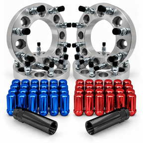 8x6.5 to 8x170 Wheel Adapters Chevy GMC, Dodge, Older F-250 F-350 Use 8x170 Wheels 14x1.5 Studs Blue or Red Spline Lug Kit Free 14x1.5 or 9/16-18 or 1/2"-20 Lug Nuts Universal Center Bore Forged 6061 T-6 Aluminum USA Lifetime Warranty!