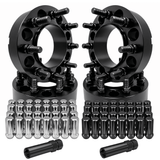 4x Hub & Wheel Centric Spacers 8x170 Ford F-250 F-350 Super Duty & Excursion 1999–2002 Non-Dually, 2" (50mm), M14x2.0 Studs & Nuts, 124.9mm Bore & Lip, Forged 6061-T6 Anodized Aluminum, Plus 32x Free Closed-End Black or Chrome Spline Lug Nuts - SET Group USA