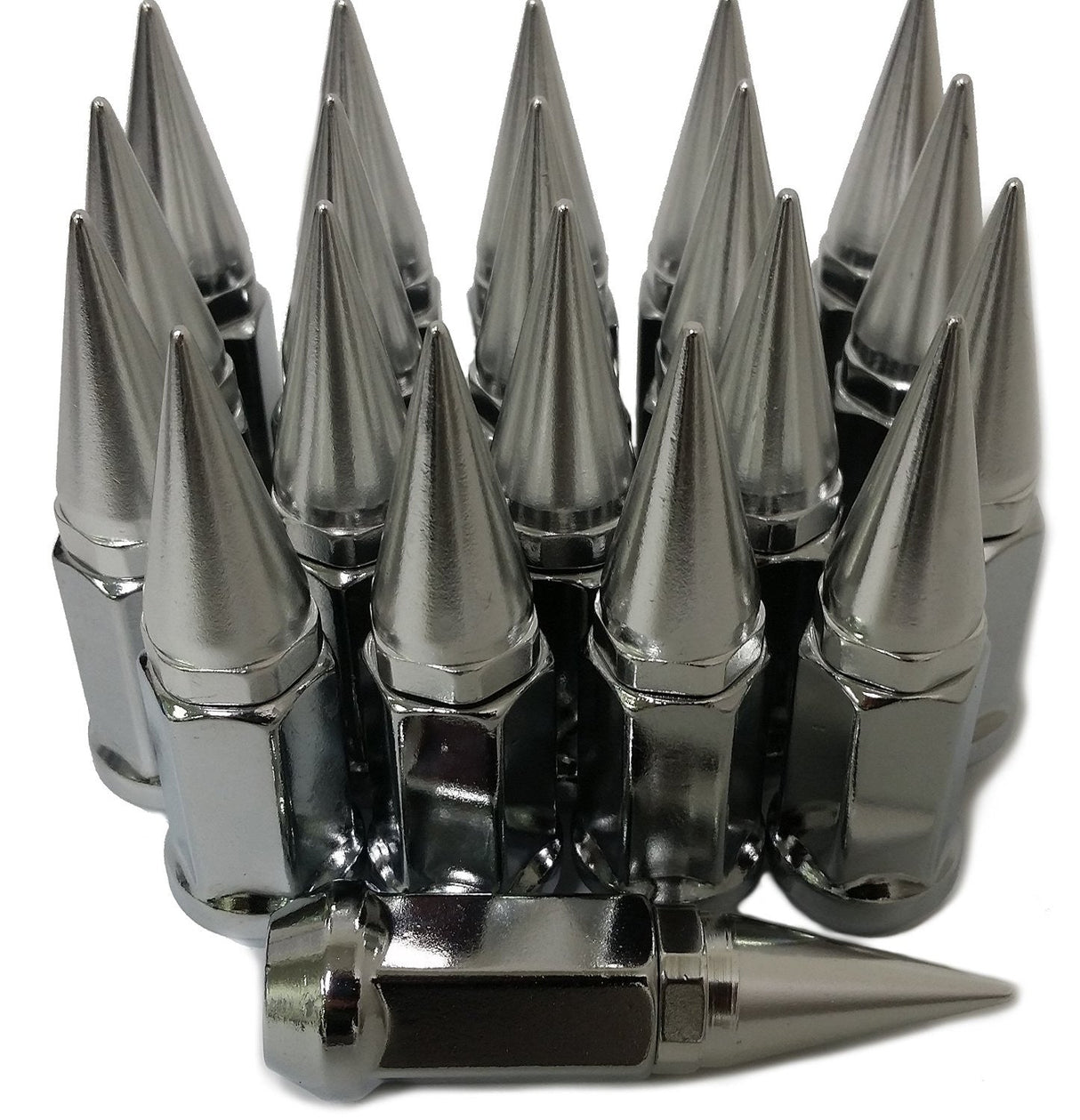 20 SPIKED EXTENDED LUG NUTS 1/2-20 SPIKE LUG NUTS (BLACK OR SILVER) - Set Group USA - 1