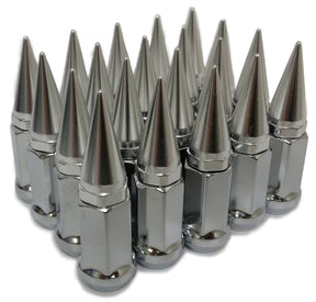20 SILVER SPIKED EXTENDED LUG NUTS 12x1.5 SPIKE LUG NUTS - Set Group USA - 1