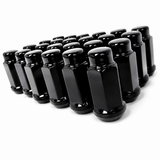 24 Black Lug Nuts | 14X1.5 | Chevy Gmc Silverado Hummer | 6X5.5 + 6X139.7 6 Lug