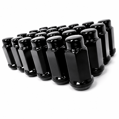 24x Black Lug Nuts 14X1.5 Chevy GMC Silverado Sierra Hummer 6X5.5 + 6X139.7 6 Lug 3/4" Hex - SET Group USA