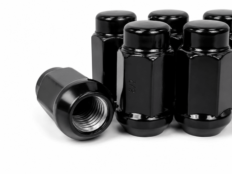 24x Black Lug Nuts 14X1.5 Chevy GMC Silverado Sierra Hummer 6X5.5 + 6X139.7 6 Lug 3/4" Hex - SET Group USA