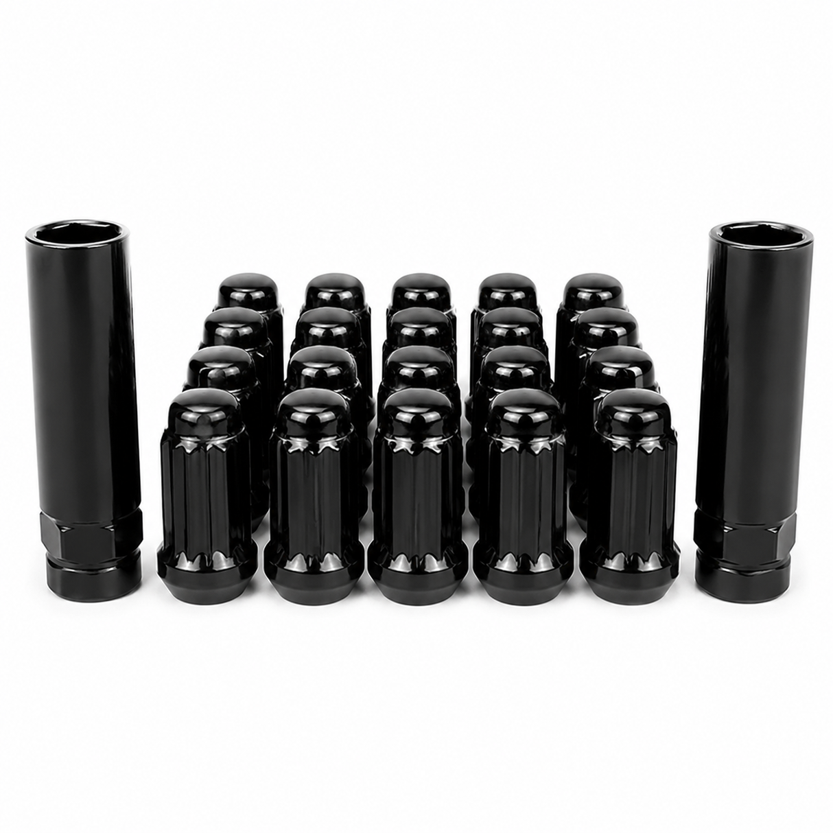 32 Pc Dodge Ram 6 Spline Gorilla Lug Nuts 2500 3500 14x1.5 Black Tru