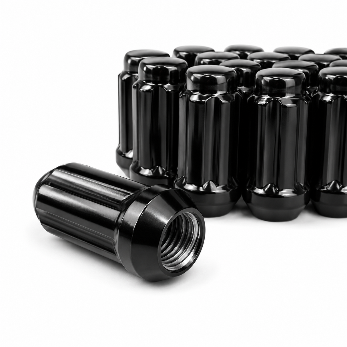 32 Pc Dodge Ram 6 Spline Gorilla Lug Nuts 2500 3500 14x1.5 Black Tru