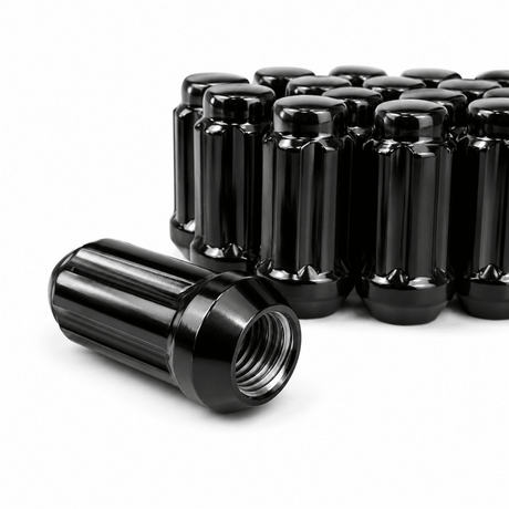 32x Dodge Ram 6 Spline Gorilla Style Lug Nuts 2500 3500 14x1.5 Black With 2 Keys - SET Group USA