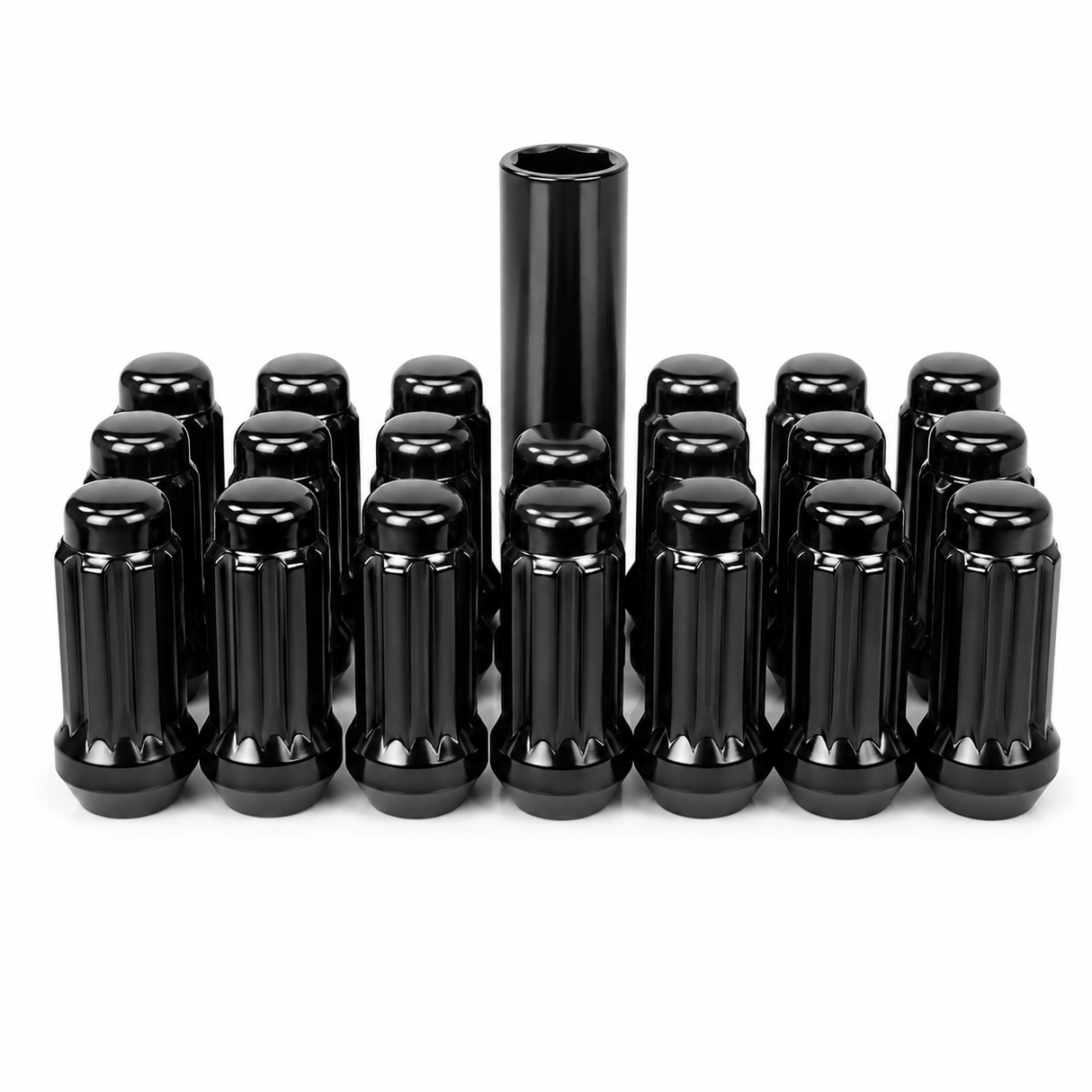 32 Pc Dodge Ram 6 Spline Gorilla Lug Nuts 2500 3500 14x1.5 Black Tru