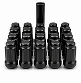 20 Black Spline Lug Nuts | + 2 Keys | 9/16 | Dodge Chrysler Mitsubishi | 2" Tall