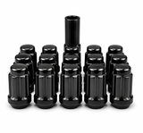 20 Black Spline Lug Nuts + Key | 9/16 | Dodge | Chrysler | Mitsubishi | 2" Tall