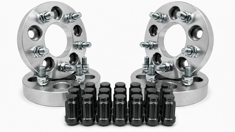 4x 5x100 To 5x114.3 Conversion Kit Fr-S Brz Wrx Includes 20x Black Lugnuts + Spline Key | 1 Inch (25mm) | 12x1.5 Lugs And Studs | - SET Group USA