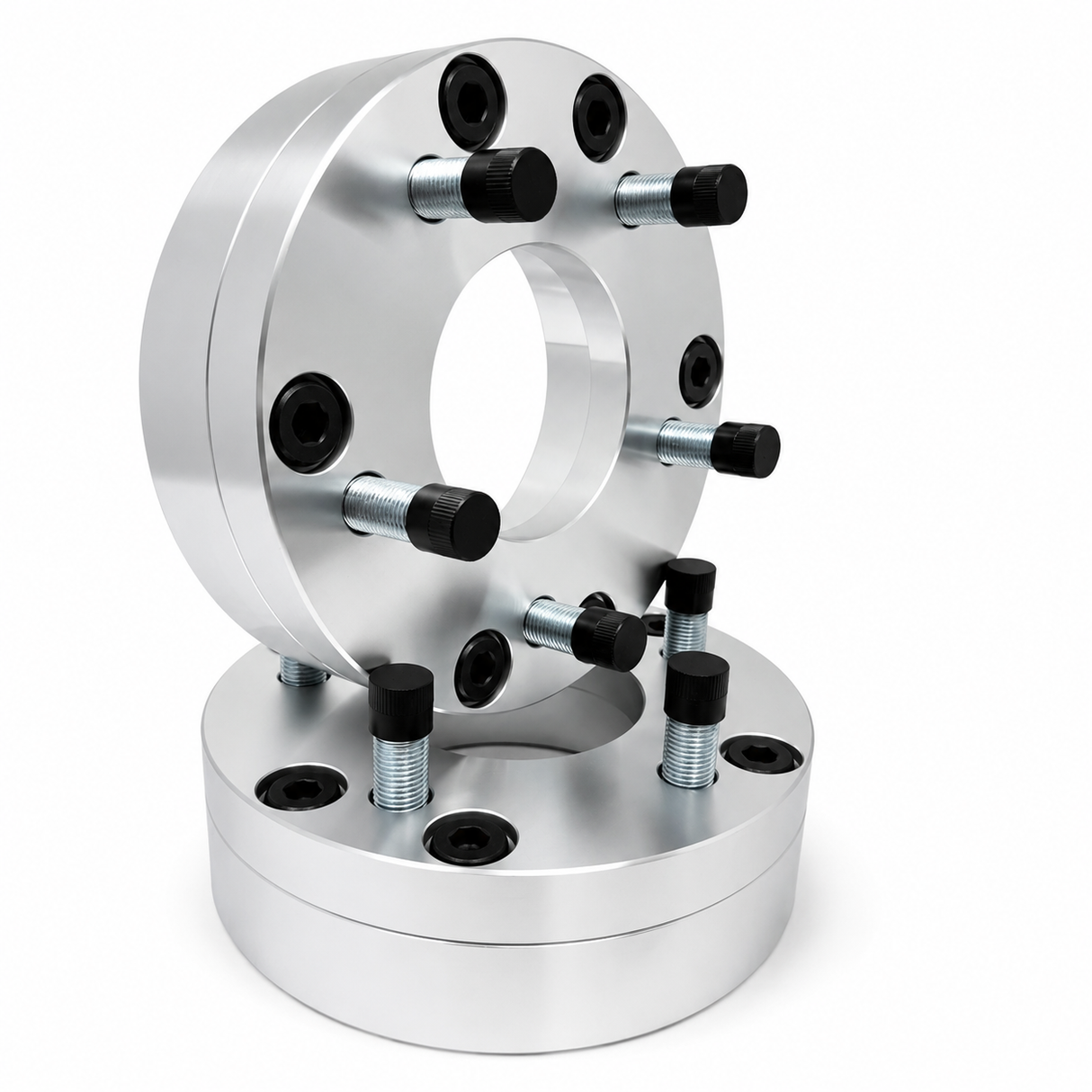 2 Wheel Adapters 6X5.5 To 5X5 | Use 5 Lug Wheels On 6 Lug Car | 2" Inch Thick 14x1.5 Studs & Lugs