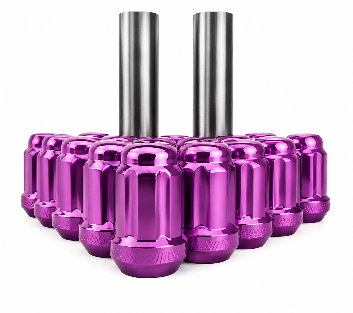 24 Purple Dodge Durango, Dakota Lug Nuts | 6 Spline Tuner | 1/2"-20 | Closed End
