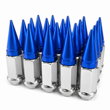20 CHROME BLUE SPIKED EXTENDED LUG NUTS 1/2-20 SPIKE LUG NUTS