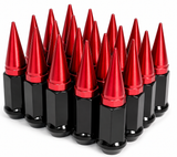 20 BLACK / RED SPIKE ALUMINUM EXTENDED LUG NUTS 12x1.25 | FITS INFINITI G35 G37 Q50 Q60 Q70