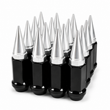 32 BLACK / CHROME SPIKED EXTENDED LUG NUTS 14x1.5 OFFROAD SPIKE LUG NUTS