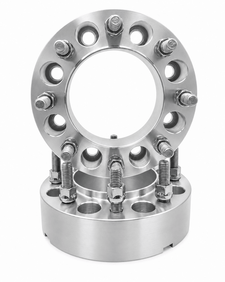 4x 8x170 Wheel Spacers Ford F-250/F-350 2003+, 2" inch, 2 Hub & Wheel Centric Fronts + 2 Lug Centric Rears, M14x1.5 + 32 Free Black or Chrome Spline Lug Nuts - SET Group USA