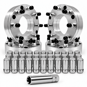 Toyota 6x5.5 To 8x170 Wheel Adapters 2 Inch +32 Free chrome Spline Lugs 50mm 14x1.5 Studs & Lugs 108mm Bore For All Toyota Truck Clearance Tacoma, 4Runner, Tundra, Pickup, Sequoia, Land Cruiser, FJ Cruiser, T100 - SET Group USA