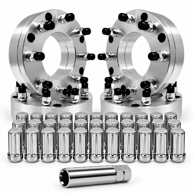 Toyota 6x5.5 To 8x170 Wheel Adapters 2 Inch +32 Free chrome Spline Lugs 50mm 14x1.5 Studs & Lugs 108mm Bore For All Toyota Truck Clearance Tacoma, 4Runner, Tundra, Pickup, Sequoia, Land Cruiser, FJ Cruiser, T100 - SET Group USA