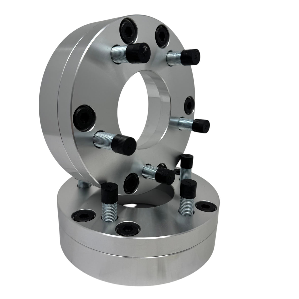 2 Wheel Adapters 6X5.5 To 5X5 | Use 5 Lug Wheels On 6 Lug Car | 2" Inch Thick 14x1.5 Studs & Lugs