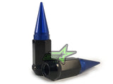 32 BLACK / BLUE SPIKED EXTENDED LUG NUTS 14x1.5 OFFROAD SPIKE LUG NUTS