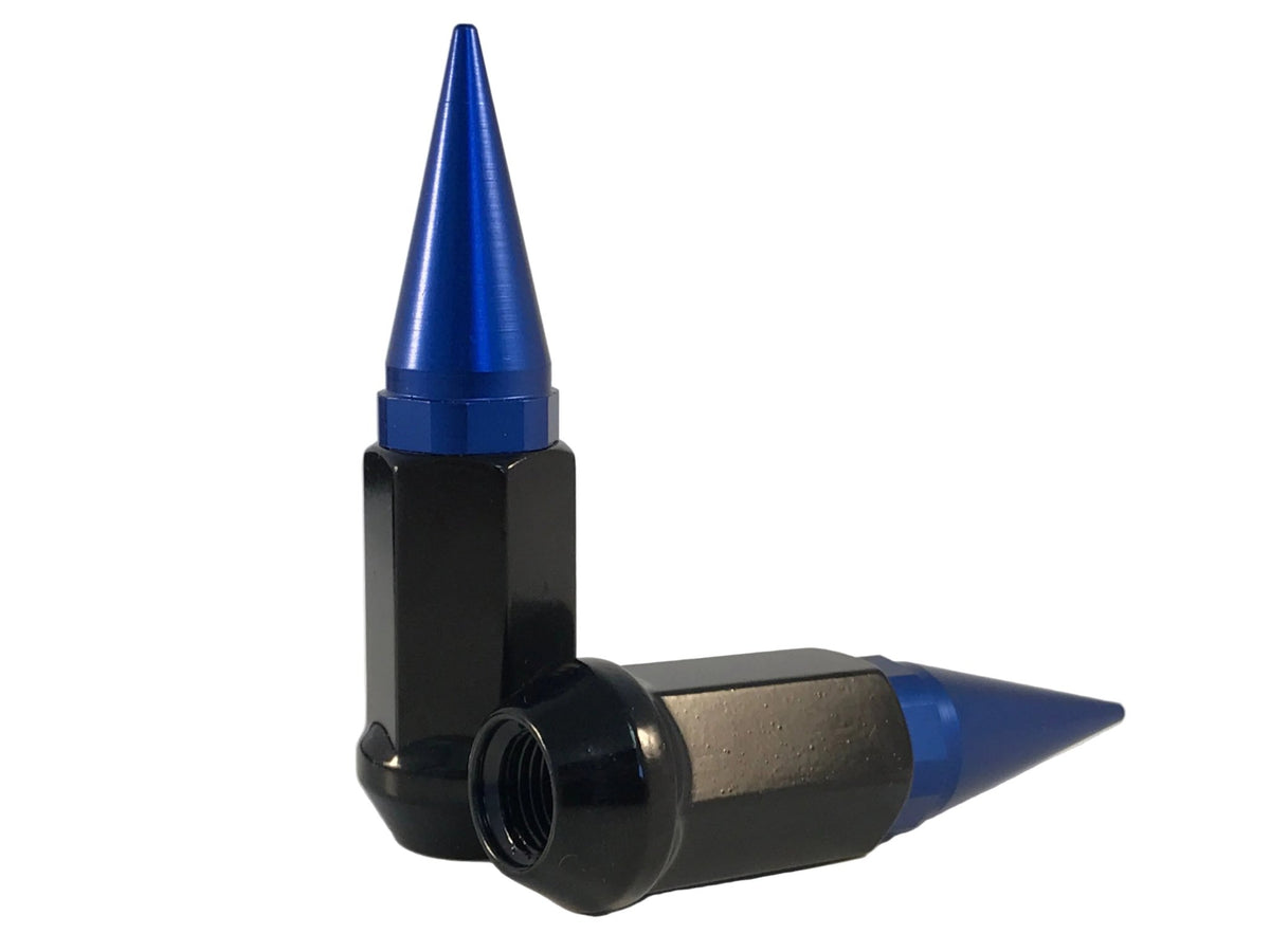 20x BLACK / BLUE SPIKE ALUMINUM EXTENDED LUG NUTS 12x1.25 | FITS INFINITI G35 G37 Q50 Q60 Q70 - SET Group USA