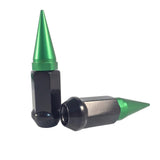 20x BLACK / GREEN SPIKE ALUMINUM EXTENDED LUG NUTS 12x1.25 | FITS INFINITI G35 G37 Q50 Q60 Q70 - SET Group USA