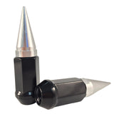 20x BLACK / CHROME SPIKE ALUMINUM EXTENDED LUG NUTS 12x1.25 | FITS INFINITI G35 G37 Q50 Q60 Q70 - SET Group USA