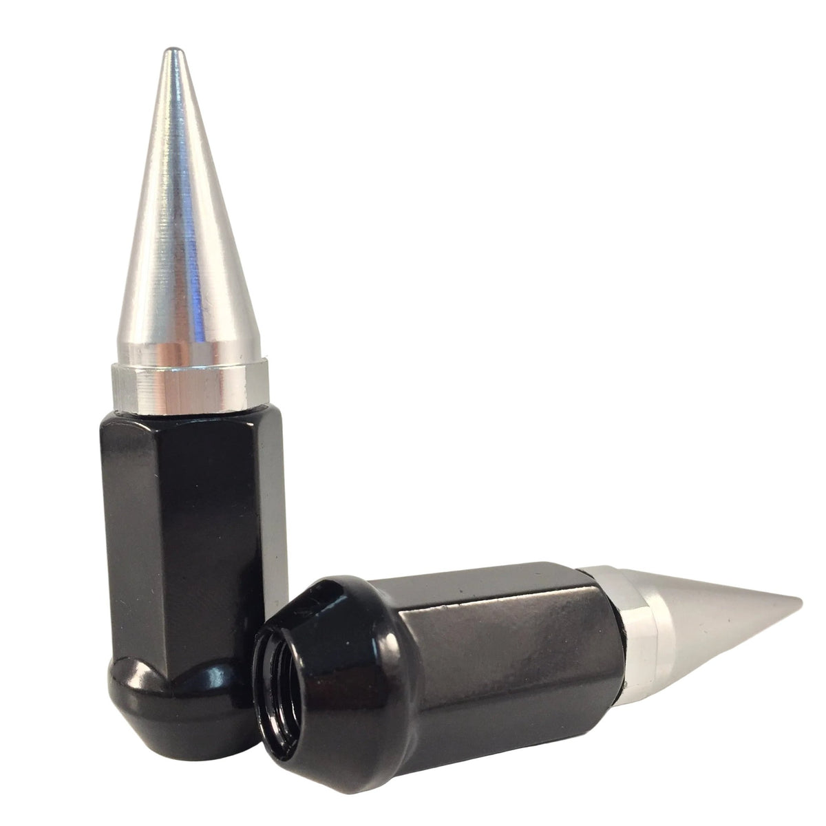 20x 1/2-20 Black And Chrome Spike Lugnuts | 3.2" Total Height - SET Group USA
