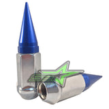 20 CHROME / BLUE SPIKE ALUMINUM EXTENDED LUG NUTS 12x1.25 | FITS INFINITI G35 G37 Q50 Q60 Q70
