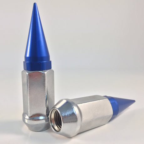 20x CHROME BLUE SPIKED EXTENDED LUG NUTS 1/2-20 SPIKE LUG NUTS - SET Group USA
