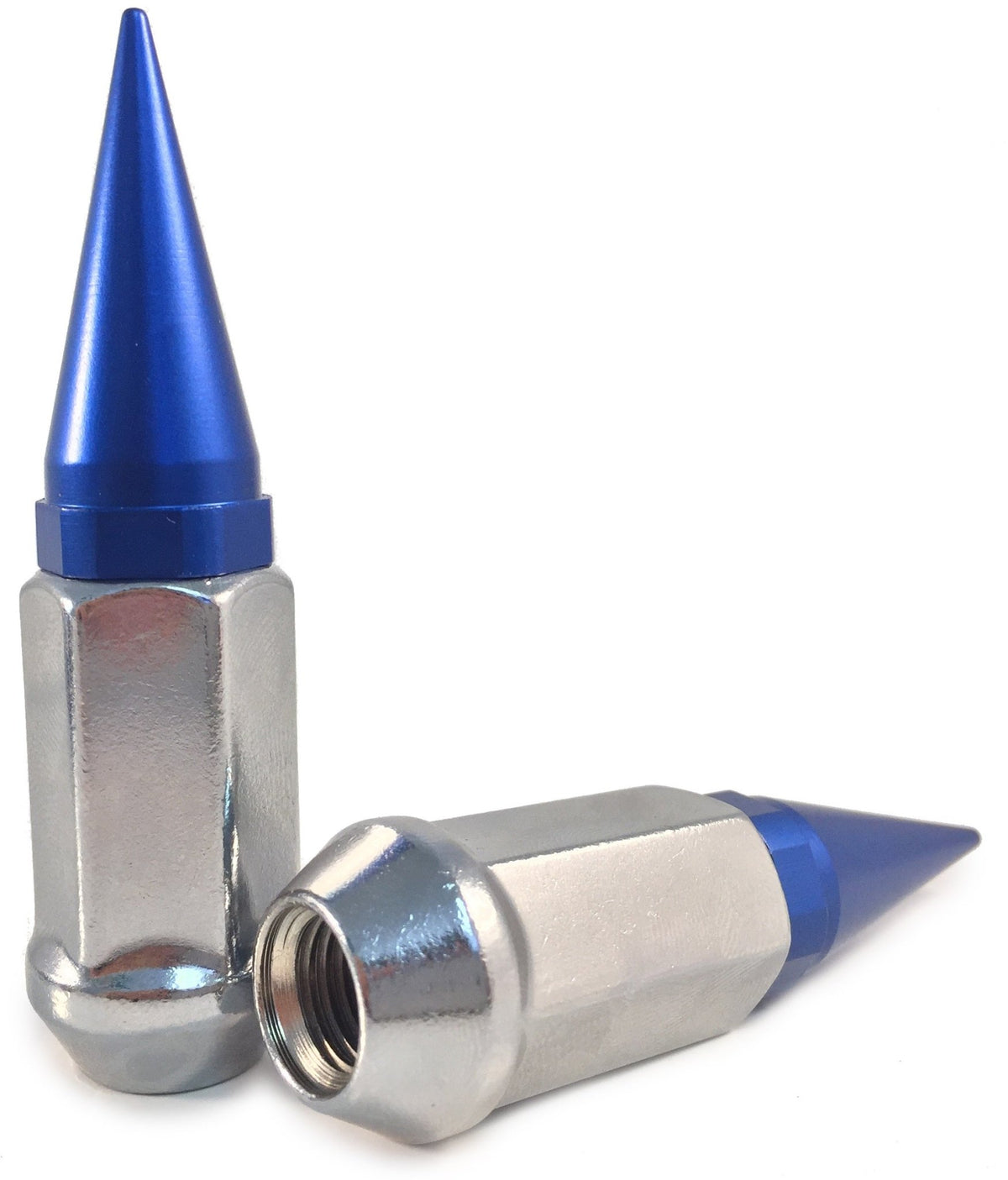 20x CHROME / BLUE SPIKE ALUMINUM EXTENDED LUG NUTS 12x1.25 | FITS INFINITI G35 G37 Q50 Q60 Q70 - SET Group USA