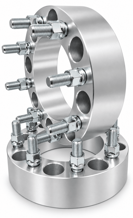 4x 8x170 Wheel Spacers Ford F-250/F-350 2003+, 2" inch, 2 Hub & Wheel Centric Fronts + 2 Lug Centric Rears, M14x1.5 + 32 Free Black or Chrome Spline Lug Nuts - SET Group USA