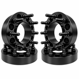 4x Hub & Wheel Centric Spacers 8x180 Chevy Silverado & GMC Sierra 2500 3500 HD 2011 & Newer SRW, 2" (50mm), M14x1.5 Studs & Nuts, 124.1mm Bore & Lip, Forged 6061-T6 Billet Aluminum, Plus Free Black or Chrome Hex Lug Nuts - SET Group USA