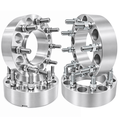 4x 8x170 Wheel Spacers Ford F-250/F-350 2003+, 2" inch, 2 Hub & Wheel Centric Fronts + 2 Lug Centric Rears, M14x1.5 + 32 Free Black or Chrome Spline Lug Nuts - SET Group USA