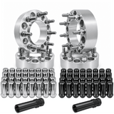 4x 8x170 Wheel Spacers Ford F-250/F-350 2003+, 2" inch, 2 Hub & Wheel Centric Fronts + 2 Lug Centric Rears, M14x1.5 + 32 Free Black or Chrome Spline Lug Nuts - SET Group USA
