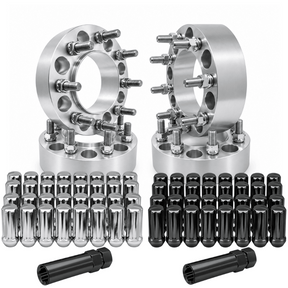 4x 8x170 Wheel Spacers Ford F-250/F-350 2003+, 2" inch, 2 Hub & Wheel Centric Fronts + 2 Lug Centric Rears, M14x1.5 + 32 Free Black or Chrome Spline Lug Nuts - SET Group USA