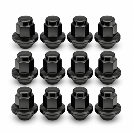 14x1.5 OEM Toyota / Lexus Style Mag Lug Nuts For Tacoma, Tundra, Land Cruiser, Sequoia, LX, GX Black Wheel Lugs With Attached Washer 14mm x 1.5 - SET Group USA