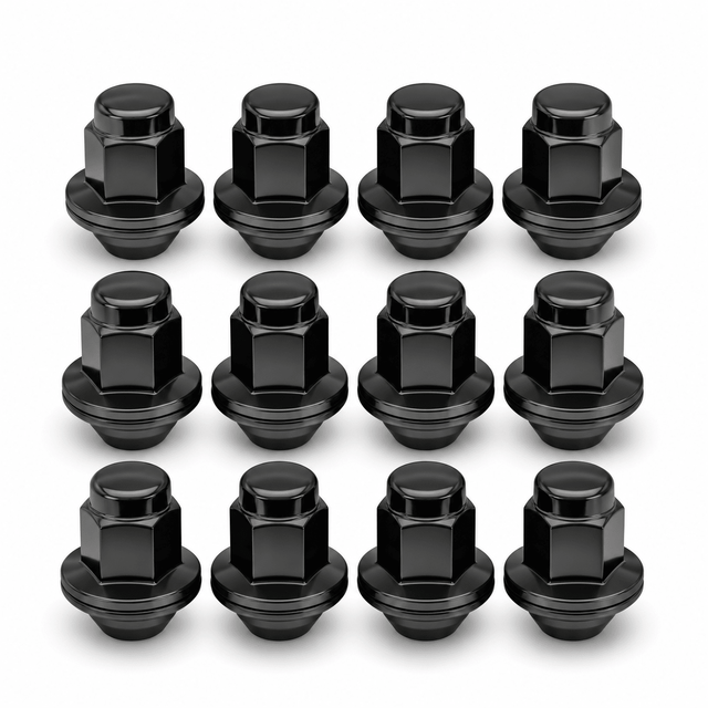 14x1.5 OEM Toyota / Lexus Style Mag Lug Nuts For Tacoma, Tundra, Land Cruiser, Sequoia, LX, GX Black Wheel Lugs With Attached Washer 14mm x 1.5 - SET Group USA