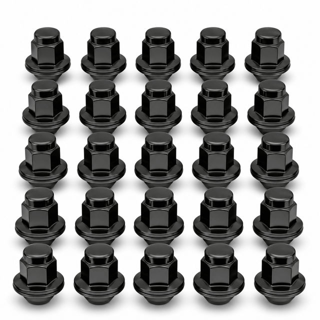 14x1.5 OEM Toyota / Lexus Style Mag Lug Nuts For Tacoma, Tundra, Land Cruiser, Sequoia, LX, GX Black Wheel Lugs With Attached Washer 14mm x 1.5 - SET Group USA