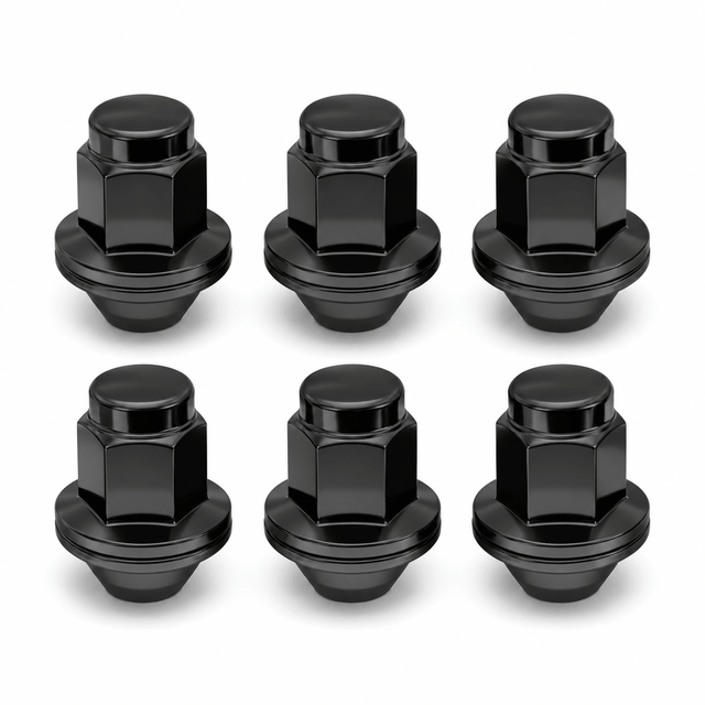 14x1.5 OEM Toyota / Lexus Style Mag Lug Nuts For Tacoma, Tundra, Land Cruiser, Sequoia, LX, GX Black Wheel Lugs With Attached Washer 14mm x 1.5 - SET Group USA
