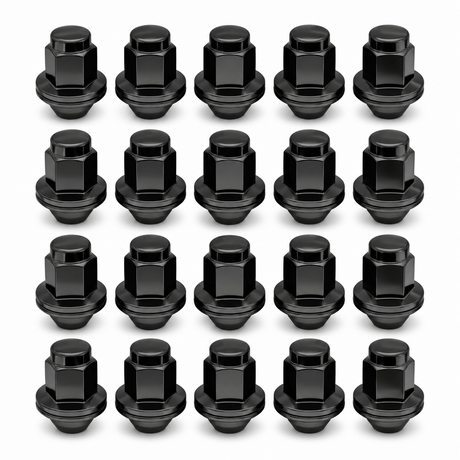 14x1.5 OEM Toyota / Lexus Style Mag Lug Nuts For Tacoma, Tundra, Land Cruiser, Sequoia, LX, GX Black Wheel Lugs With Attached Washer 14mm x 1.5 - SET Group USA