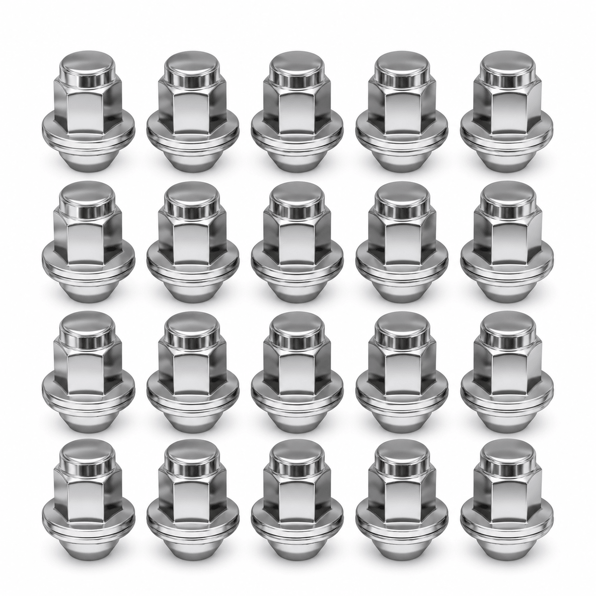 14x1.5 OEM Toyota / Lexus Style Mag Lug Nuts For Tacoma, Tundra, Land Cruiser, Sequoia, LX, GX Chrome Wheel Lugs With Attached Washer 14mm x 1.5 - SET Group USA