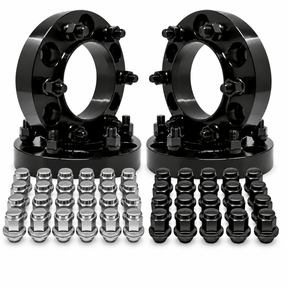 4x Hub Centric Wheel Spacers 6x5.5 (6x139.7) Toyota Tacoma, 4Runner, FJ Cruiser, Land Cruiser, Tundra, Lexus GX, 1"-2", M12x1.5 Studs, 106mm Bore & Lip, Forged 6061-T6 Aluminum, Plus Free 20x 12x1.5 Black or Chrome OEM Toyota/Lexus Style Mag Lug Nuts - SET Group USA
