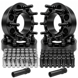4x Hub & Wheel Centric Spacers 8x180 Chevy Silverado & GMC Sierra 2500 3500 HD 2011 & Newer SRW, 2" (50mm), M14x1.5 Studs & Nuts, 124.1mm Bore & Lip, Forged 6061-T6 Billet Aluminum, Plus Free Black or Chrome Spline Lug Nuts - SET Group USA