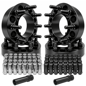 4x Hub & Wheel Centric Spacers 8x180 Chevy Silverado & GMC Sierra 2500 3500 HD 2011 & Newer SRW, 2" (50mm), M14x1.5 Studs & Nuts, 124.1mm Bore & Lip, Forged 6061-T6 Billet Aluminum, Plus Free Black or Chrome Spline Lug Nuts - SET Group USA